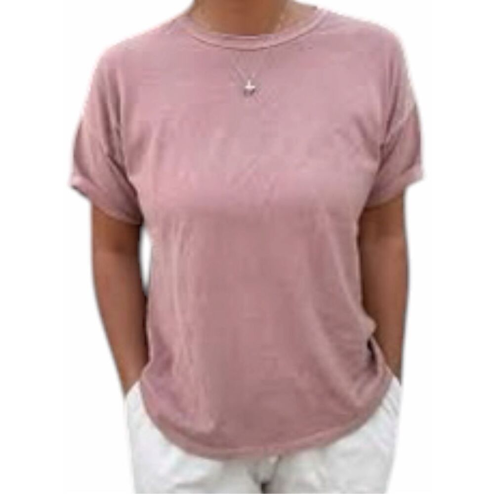 LE BON SHOPPE NWT Her Tee Pink Garment Dyed Crew Neck Relaxed T-Shirt Small